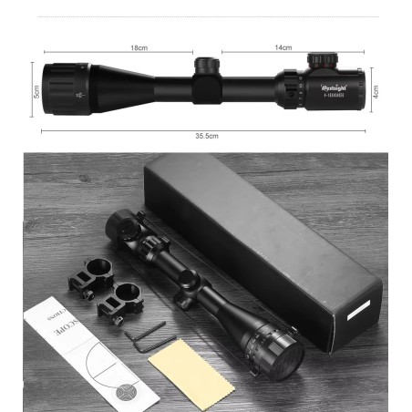Lunette de tir 4-16x40 AOE réticule lumineux avec colliers 11 ou 22 mm aux choix