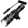 Lampe tactique 1500 lumens rechargeable par USB avec attache rail picatinny et switch déporté