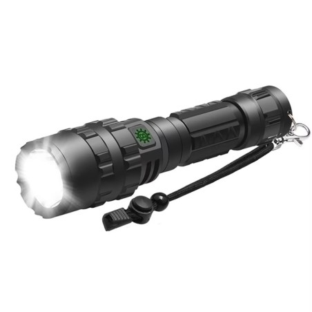 Lampe tactique 1500 lumens rechargeable par USB avec attache rail picatinny et switch déporté