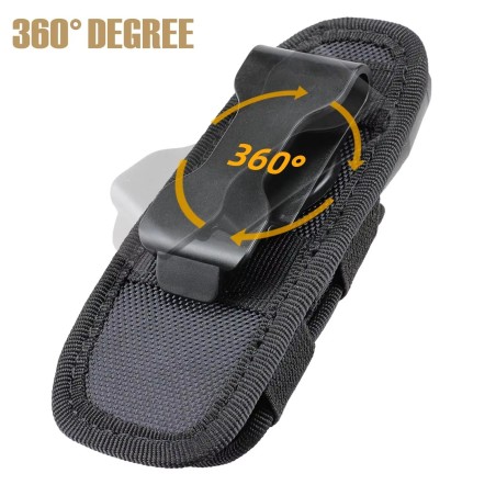 Etui rotatif en cordura pour port lampe de poche à la ceinture