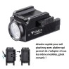 Lampe tactique Pro rechargeable avec détachement rapide pour rail picatiny (compatible glock)