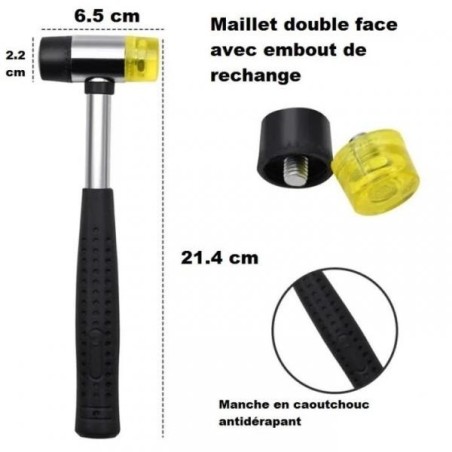 Ensemble 9 chasses goupilles + maillet + socle universelle de blocage et démontage