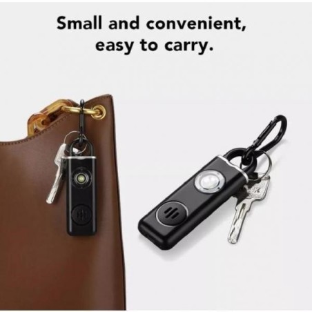 Porte clef alarme personnelle 130 décibels et lampe sur batterie