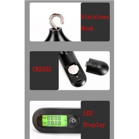 balance électronique portative peson de 50KG max pour chasse, pêche, arc, arbalète