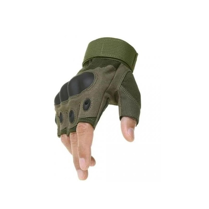 Gants mitaines tactiques coqués kakis taille L