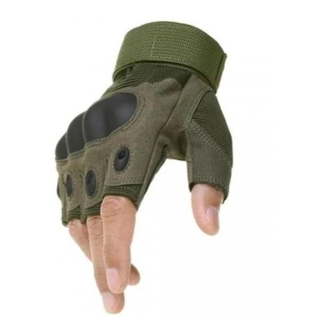 Gants mitaines tactiques coqués kakis taille L