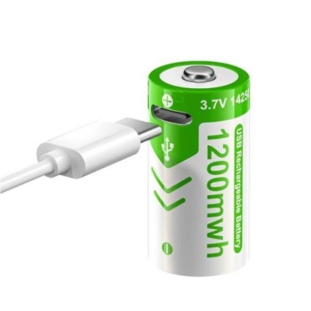 Batterie 14250, 3.7 V de 1200 mAh rechargeable via USB