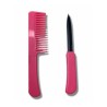 Peigne à cheveux rose self defense avec couteau caché