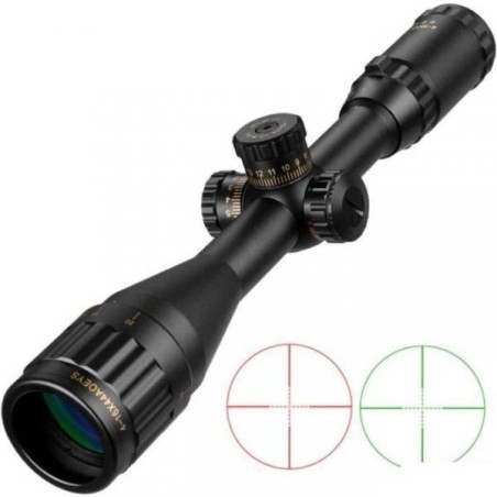 Lunette de tir 4-16x44 AOE avec réticulle lumineux rouge ou vert et colliers aux choix