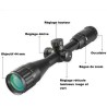 Lunette de tir 4-16x44 AOE avec réticulle lumineux rouge ou vert et colliers aux choix