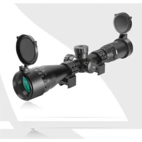 Lunette de tir 4-16x44 AOE avec réticulle lumineux rouge ou vert et colliers aux choix