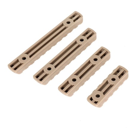 Ensemble de 4 rails M-lok coloris Tan avec jeu de 8 vis et écrous