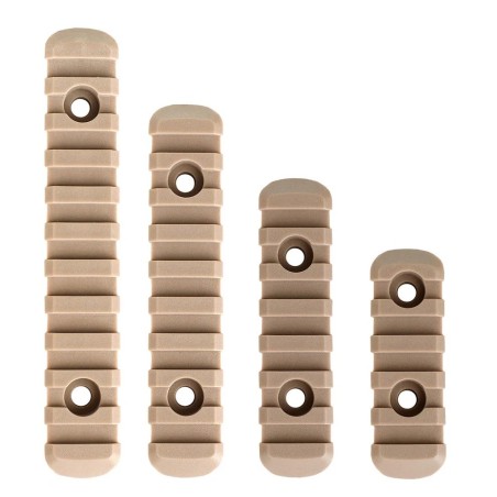 Ensemble de 4 rails M-lok coloris Tan avec jeu de 8 vis et écrous
