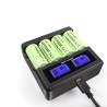 2 Batteries rechargeables CR123A 2800 mAh + chargeur USB 4 emplacements