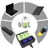 2 Batteries rechargeables CR123A 2800 mAh + chargeur USB 4 emplacements