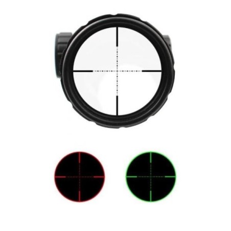 Lunette de tir 4-16x44 AOE avec réticulle lumineux rouge ou vert et colliers aux choix