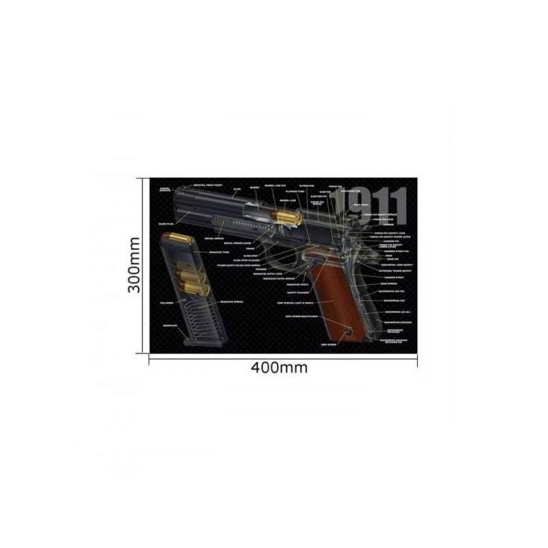 Tapis de démontage et nettoyage Colt 1911 en 3D: 40 x 30 cm