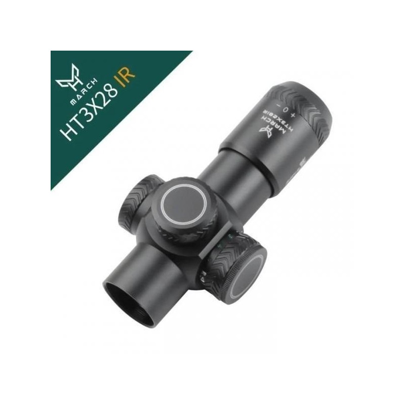 Lunette de tir March 3x28IR Amg HD Gen réticule lumineux avec colliers 11 ou 22 mm aux choix