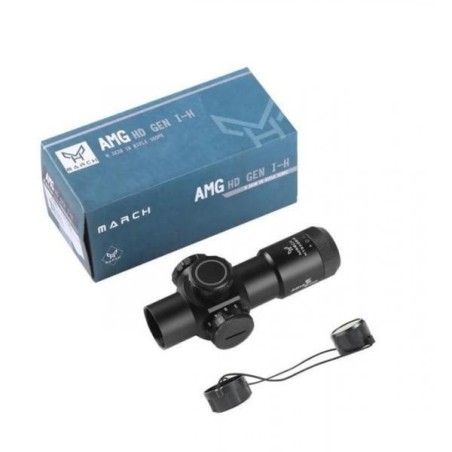 Lunette de tir March 3x28IR Amg HD Gen réticule lumineux avec colliers 11 ou 22 mm aux choix