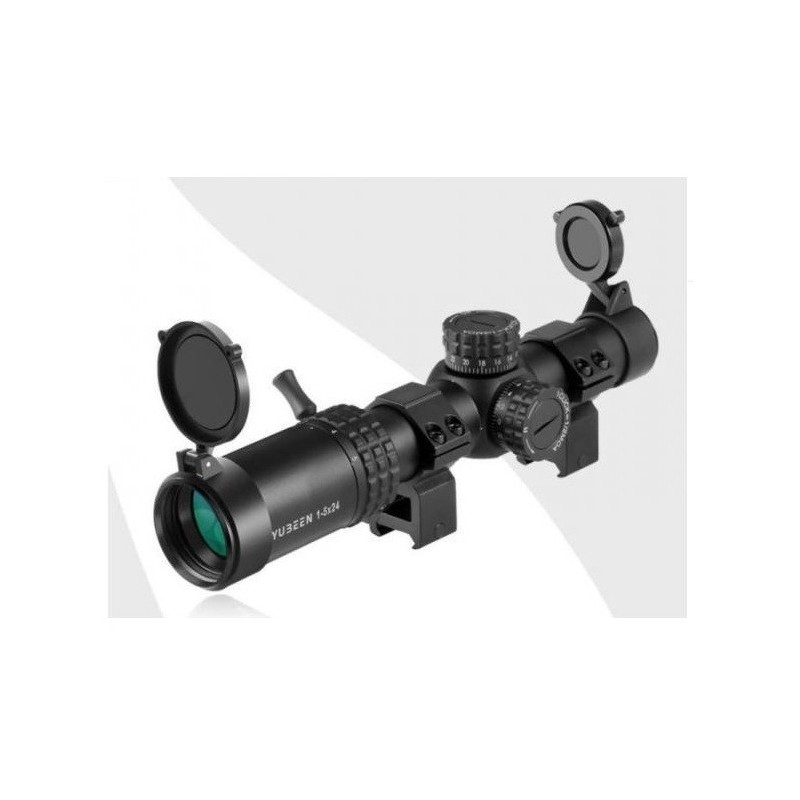 Lunette de battue 1-5x24 tube de 30 mm et colliers de 11 ou 22 mm aux choix