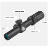 Lunette de battue 1-5x24 tube de 30 mm et colliers de 11 ou 22 mm aux choix