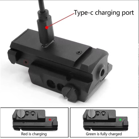 Laser rouge rechargeable pour rail picatinny