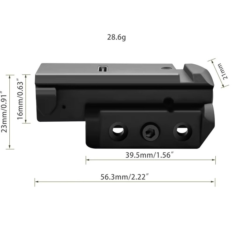 Votatu H6L-R Viseur laser rouge ultra compact, faisceau laser à point rouge rechargeable sous-compact