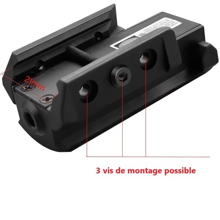 Laser rouge rechargeable pour rail picatinny