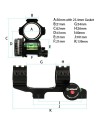 Monobloc 20 MOA diamètre 25.4 (1") et 30 mm pour rail picatinny avec rail, niveau à bulle et à angle