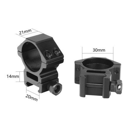 Colliers de fixation Bas pour lunette de tir rail picatinny diamètre 30 mm