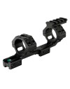 Monobloc déporté pour rail 11 mm et lunette avec tube de 25.4 (1") et 30 mm avec niveau à bulle