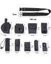 Ceinturon tactique complet entièrement équipé en cordura noir: 10 accessoires