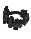 Ceinturon tactique complet entièrement équipé en cordura noir: 10 accessoires