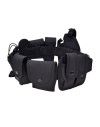 Ceinturon tactique complet entièrement équipé en cordura noir: 10 accessoires