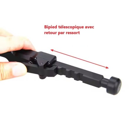 Bipied tactique pendulaire avec fixation rapide pour rail picatinny