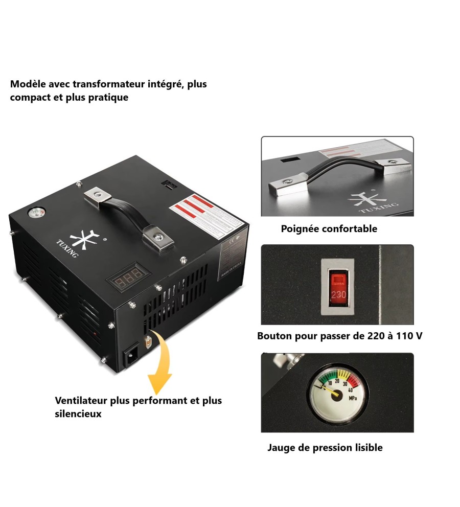 Compresseur Haute Pression 30 MPA 220V Pour Fusil à Air PCP – Pompe Électrique Auto