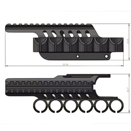 Montage rail picatinny et porte cartouche pour Fusil à pompe Remington 870