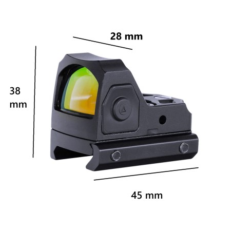 Micro red dot point rouge pour rail picatinny avec platine pour montage glock