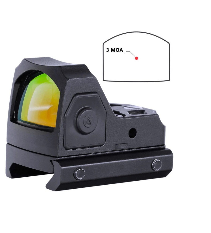 Micro red dot point rouge pour rail picatinny avec platine pour montage glock