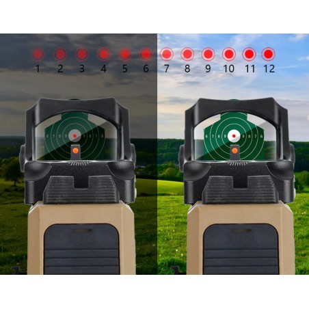 Micro red dot point rouge 2 MOA pour rail picatinny avec platine pour montage glock