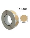 1000 pastilles autocollantes Beiges 19 mm pour cible