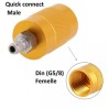 Adaptateur PCP DIN femelle vers quick connect male 300 bars pour bouteille amovible