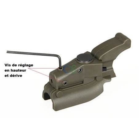 Laser rouge pour montage sur arme type beretta M92 (fixation sur le pontet)
