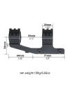 Monobloc déporté avec attache rapide pour rail Picatinny et lunette avec tube de 25.4 (1") et 30 mm