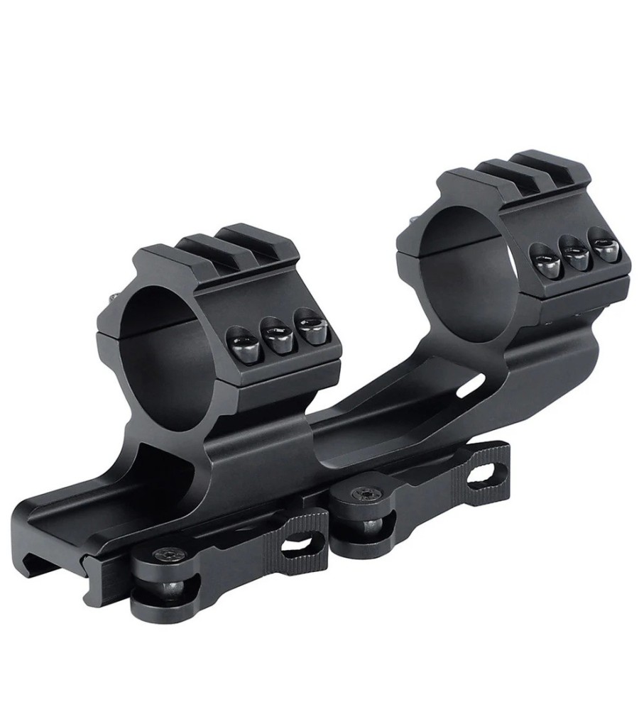 Monobloc déporté avec attache rapide pour rail Picatinny et lunette avec tube de 25.4 (1") et 30 mm