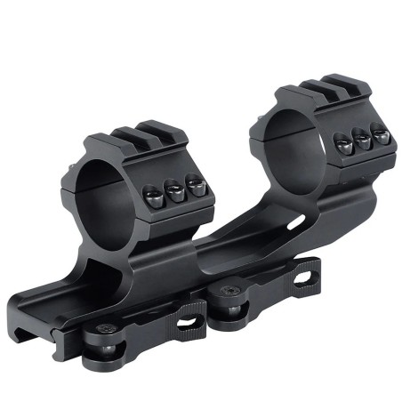 Monobloc déporté avec attache rapide pour rail Picatinny et lunette avec tube de 25.4 (1") et 30 mm