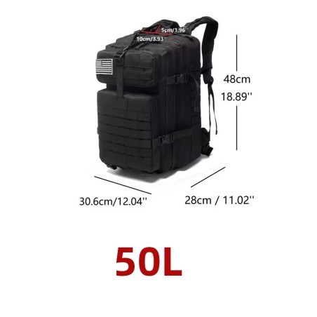 Sac à dos tactique 50 Litres noire