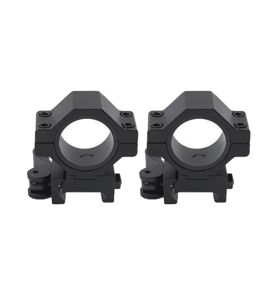 Colliers de fixation bas avec attache rapide pour lunette de tir rail 22 mm diamètre 25,4 / 30 mm