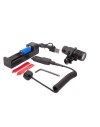 Lampe tactique strobo pour rail 11 et 22 mm avec pile rechargeable, chargeur et switch déporté