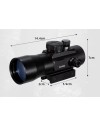 Red Dot 3x44 avec Zoom, Point Rouge et Vert – Rail 11/22 mm – Résistan
